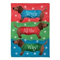 Flag Jingle All The Way Dachshund Suede