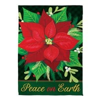 Flag Peace on Earth Poinsettia Suede