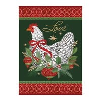 Flag Floral Christmas Chicken Suede