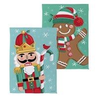 Flag Christmas Icons Suede Reversible