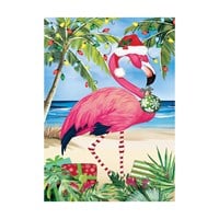 Flag Christmas Flamingo Applique