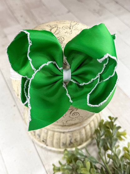 Hair Bows Classic Moonstitch Boutique Bows Girls Hair Accessories Clip or Headband