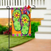Flag Flip Flop Summer Applique Garden 12.5X18
