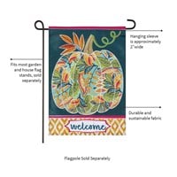 Flag Jacobean Floral Pumpkin Patterned Applique