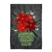 Flag Floral Poinsettia Vase Applique