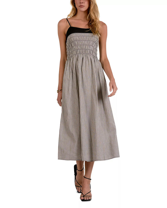 black and white gingham dress