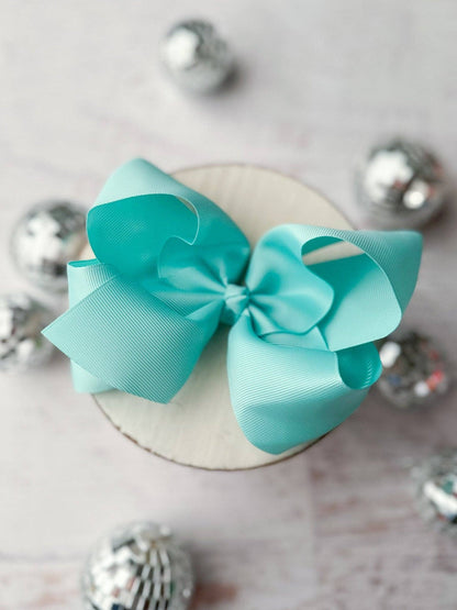 Hair Bow Oversize Grosgrain  Alligator Clip 5.5"