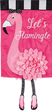 Flag Let's Flamingle Garden Applique 12.5x18