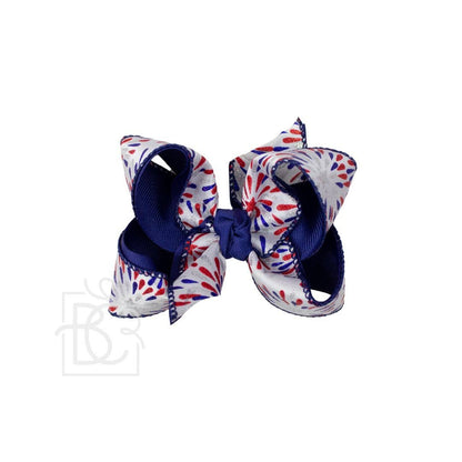 Hair Bow Firework Print