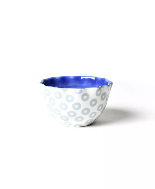 white bowl with blue accents