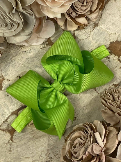 Hair Bow Classic Grosgrain - Satin Headband - 4.5"