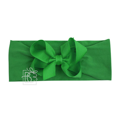 Hair Bow WIDE PANTYHOSE HEADBAND W/CLASSIC GROSGRAIN