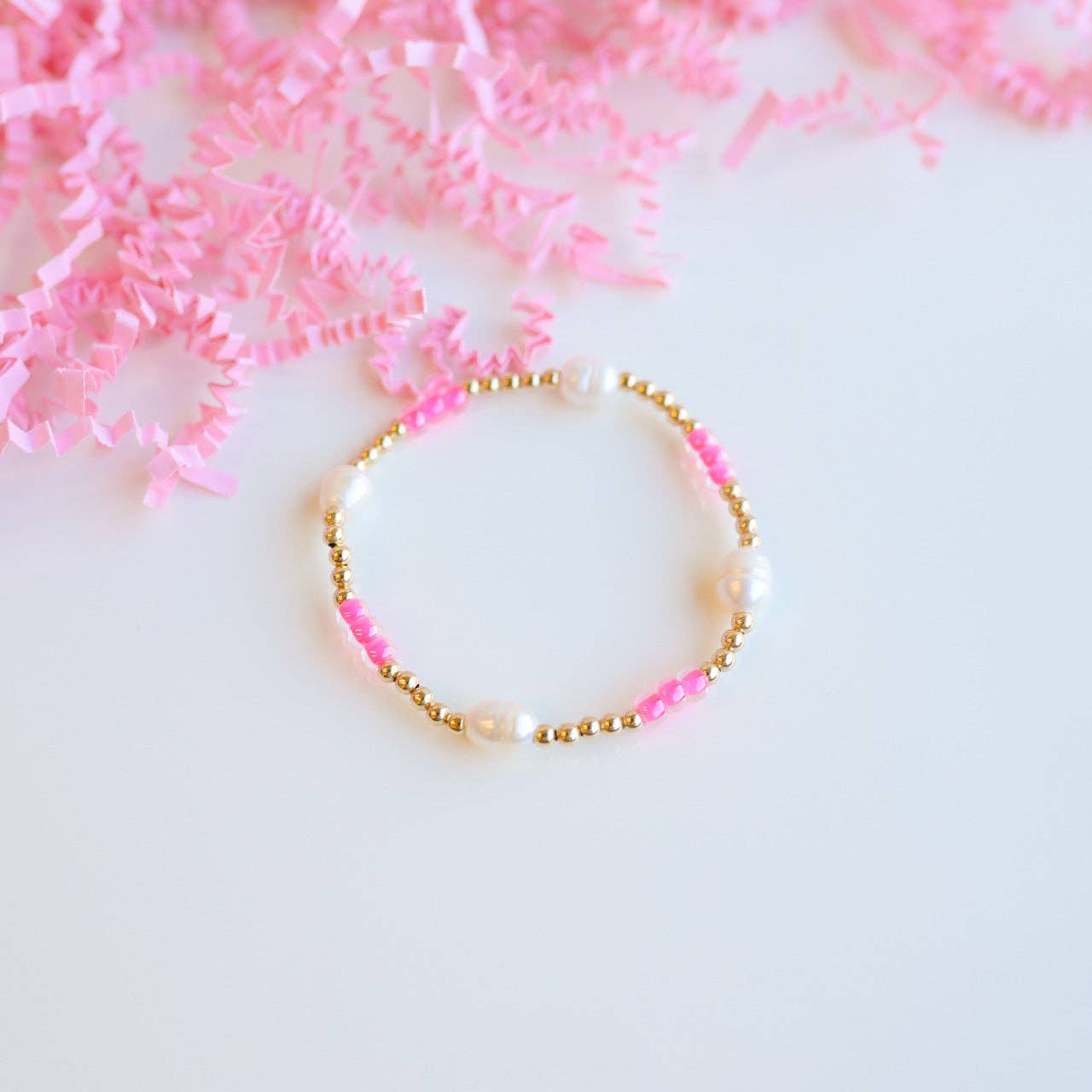 Poppi Bracelet Hot Pink Pearl