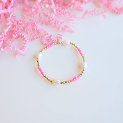 Poppi Bracelet Hot Pink Pearl