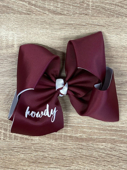 Hair Bow Double Layer School Spirit  Game Day Team