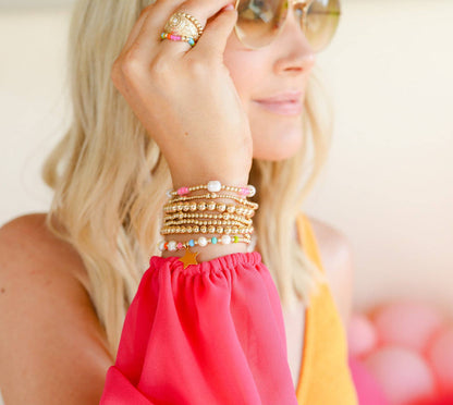 Poppi Bracelet Hot Pink Pearl