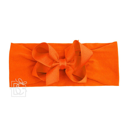 Hair Bow WIDE PANTYHOSE HEADBAND W/CLASSIC GROSGRAIN