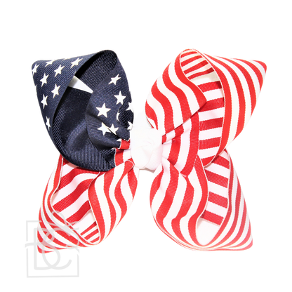 Hair Bow STARS AND STRIPES GROSGRAIN
