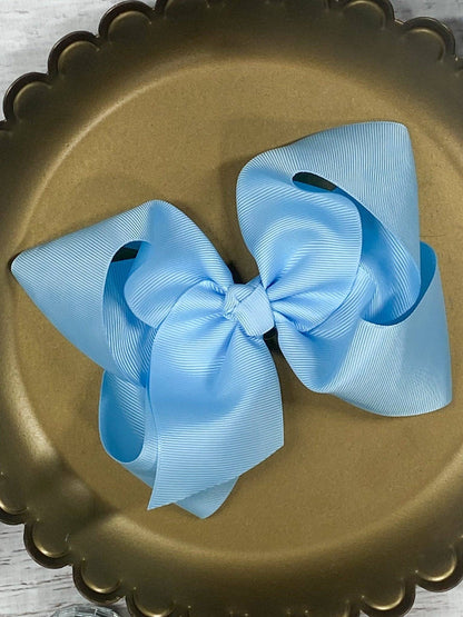 Hair Bow Oversize Grosgrain  Alligator Clip 5.5"