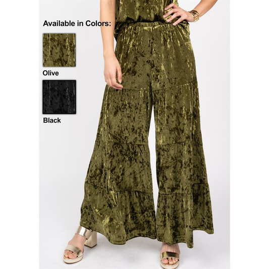 velvet pants wide leg 