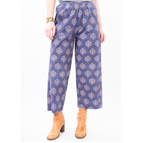 IVY JANE PANTS PULL ON BARREL TILE BLUE