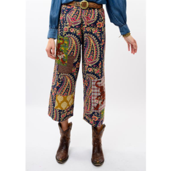 IVY JANE PANTS BARREL TIGER PATCH FLORAL