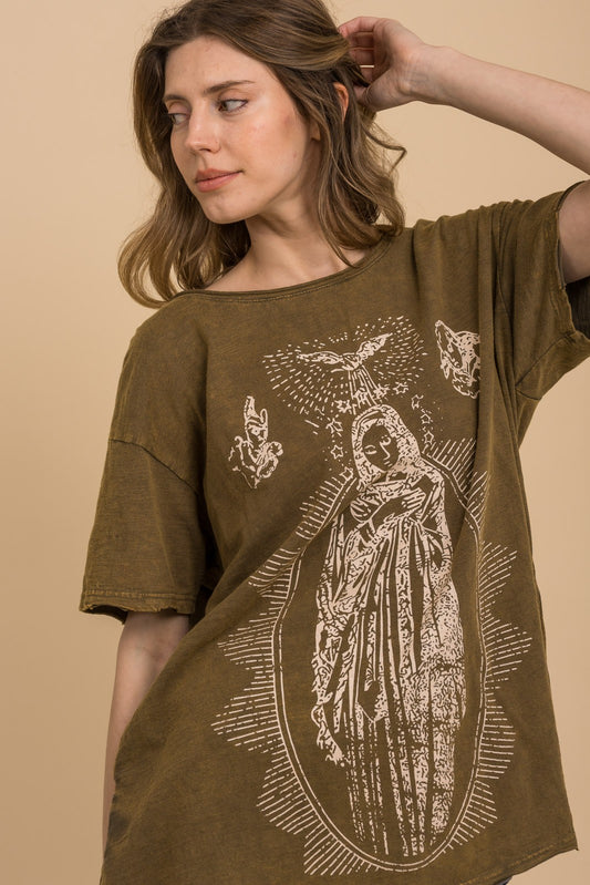Top Prosperity Of Mary Washed Short Sleeve