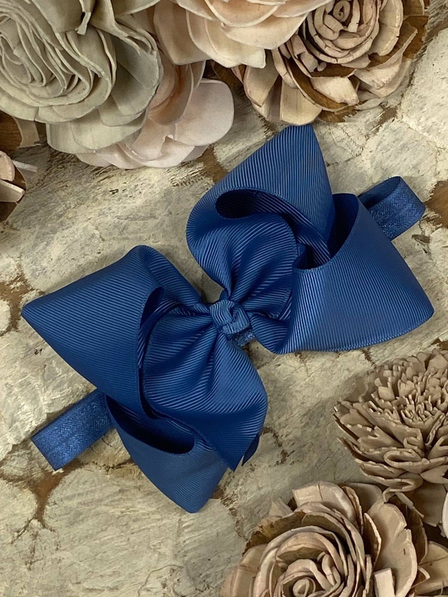 Hair Bow Classic Grosgrain - Satin Headband - 4.5"