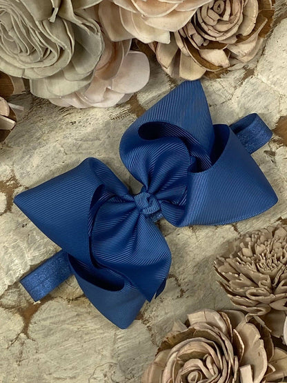 Hair Bow Classic Grosgrain - Satin Headband - 4.5"