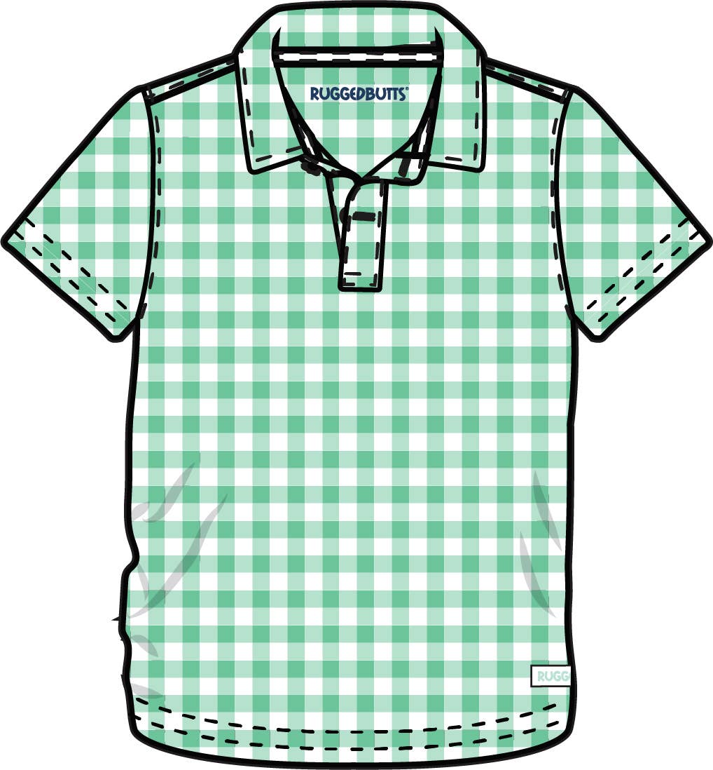 Boys Classic Spring Bud Gingham Knit Short Sleeve Performance Polo