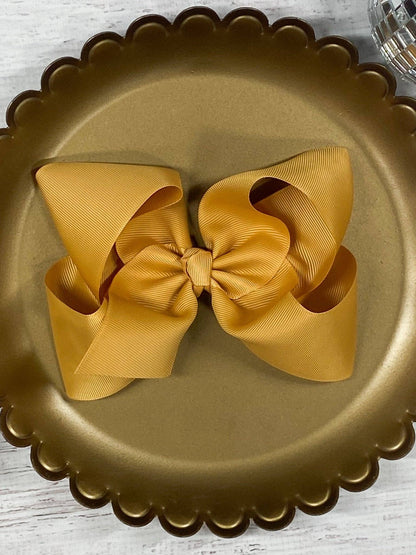 Hair Bow Oversize Grosgrain  Alligator Clip 5.5"