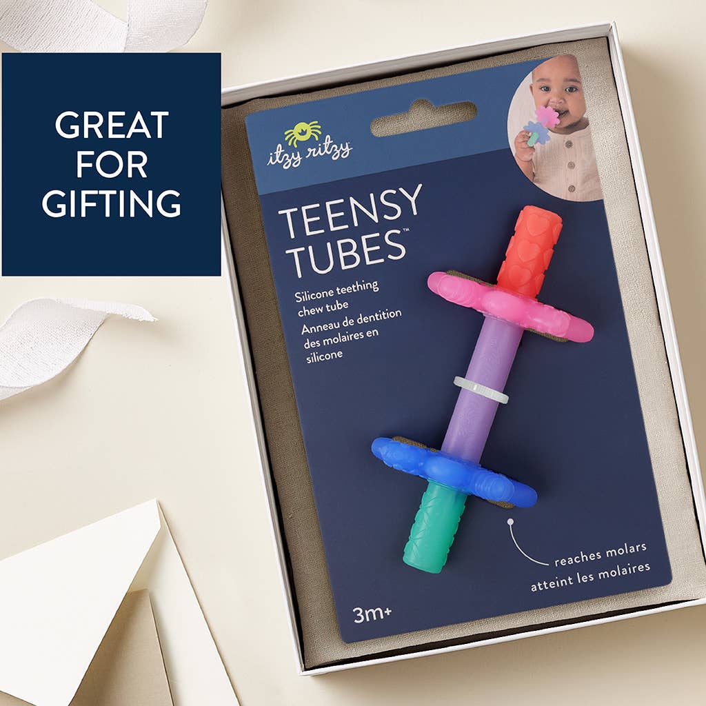 Teether Teensy Tubes™ Pink Rainbow