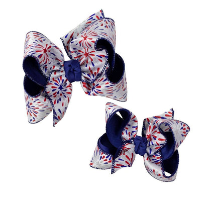 Hair Bow Firework Print