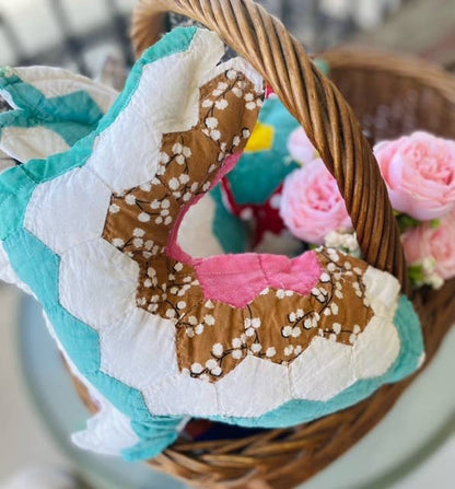 Easter Bunnies Vintage Fabric Upcycled Quilts