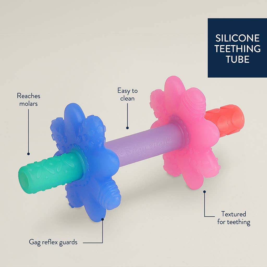 Teether Teensy Tubes™ Pink Rainbow