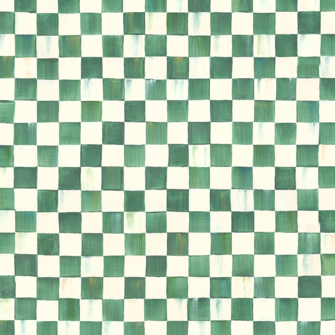 Mackenzie Childs Gift Wrap Emerald Check Set of 2
