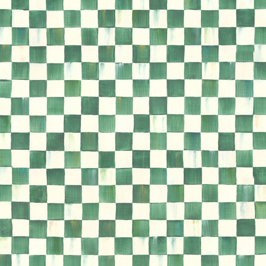 Mackenzie Childs Gift Wrap Emerald Check Set of 2
