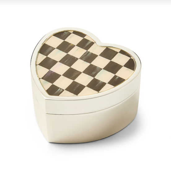 Trinket Dishes Heart Courtly Check