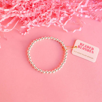 5MM Silver Beaded Bracelet