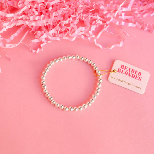 5MM Silver Beaded Bracelet