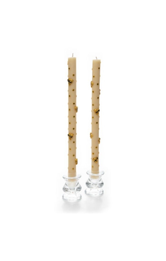 Dinner Candles Bees Set of 2