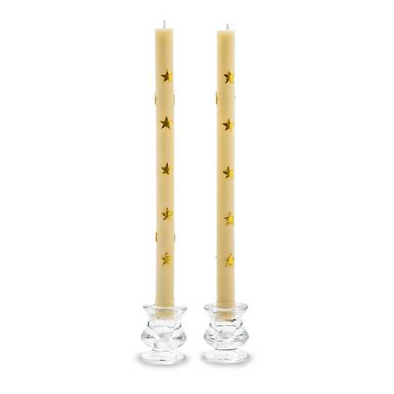DINNER CANDLES STARS GOLD SET OF 2