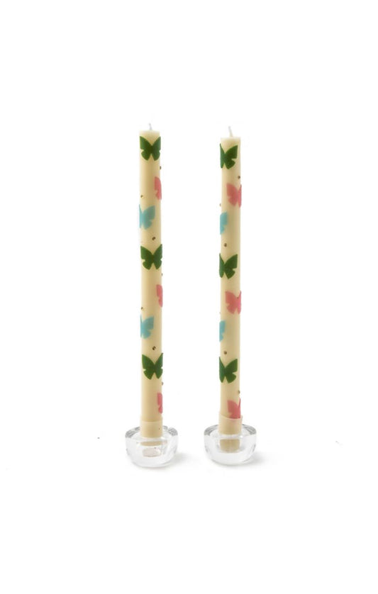 Dinner Candles Butterfly Pastel Set of 2