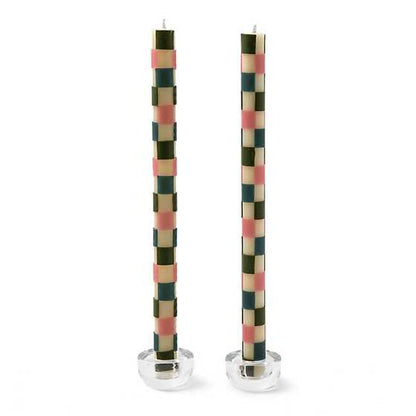 DINNER CANDLES CHECK  SET OF 2 (Various Styles)