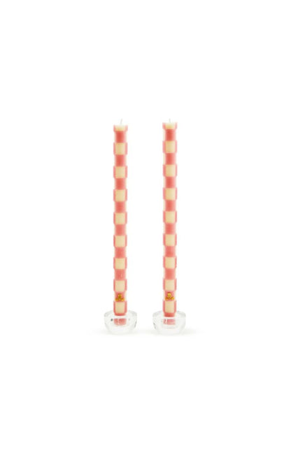 DINNER CANDLES CHECK  SET OF 2 (Various Styles)