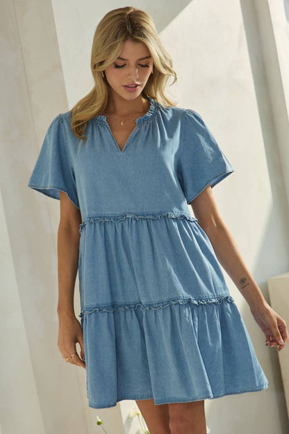 Dress Plus Washed Denim Babydoll