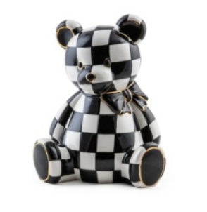 Mackenzie-Childs Bank Bear Courtly Check