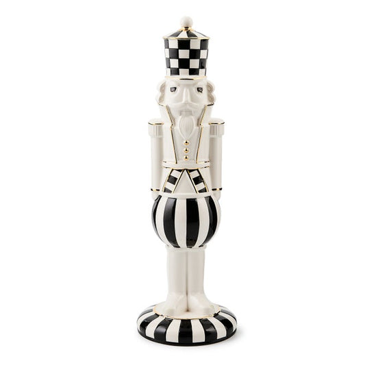 ceramic black and white nutcracker