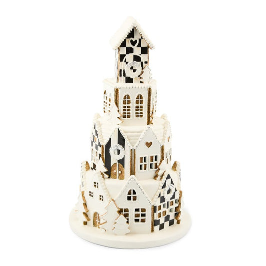 Gingerbread Village Illuminated Round