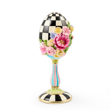 Pedestal Egg Frolic Spring Floral